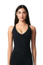Tone Cross Back Tank Top - Black