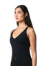 Tone Cross Back Tank Top - Black