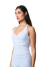 Tone Cross Back Tank Top - Dusty Blue